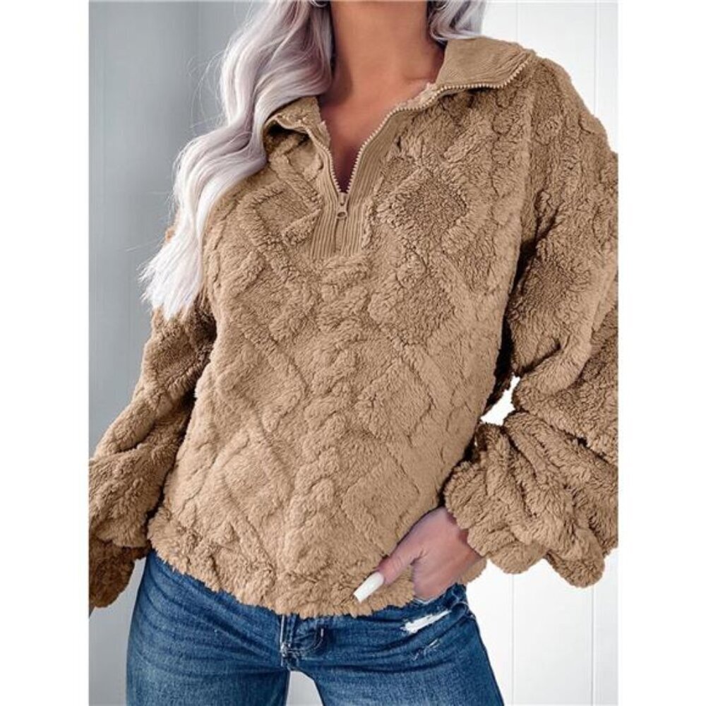 Cozy Fleece Quarter Zip Sweatshirt
